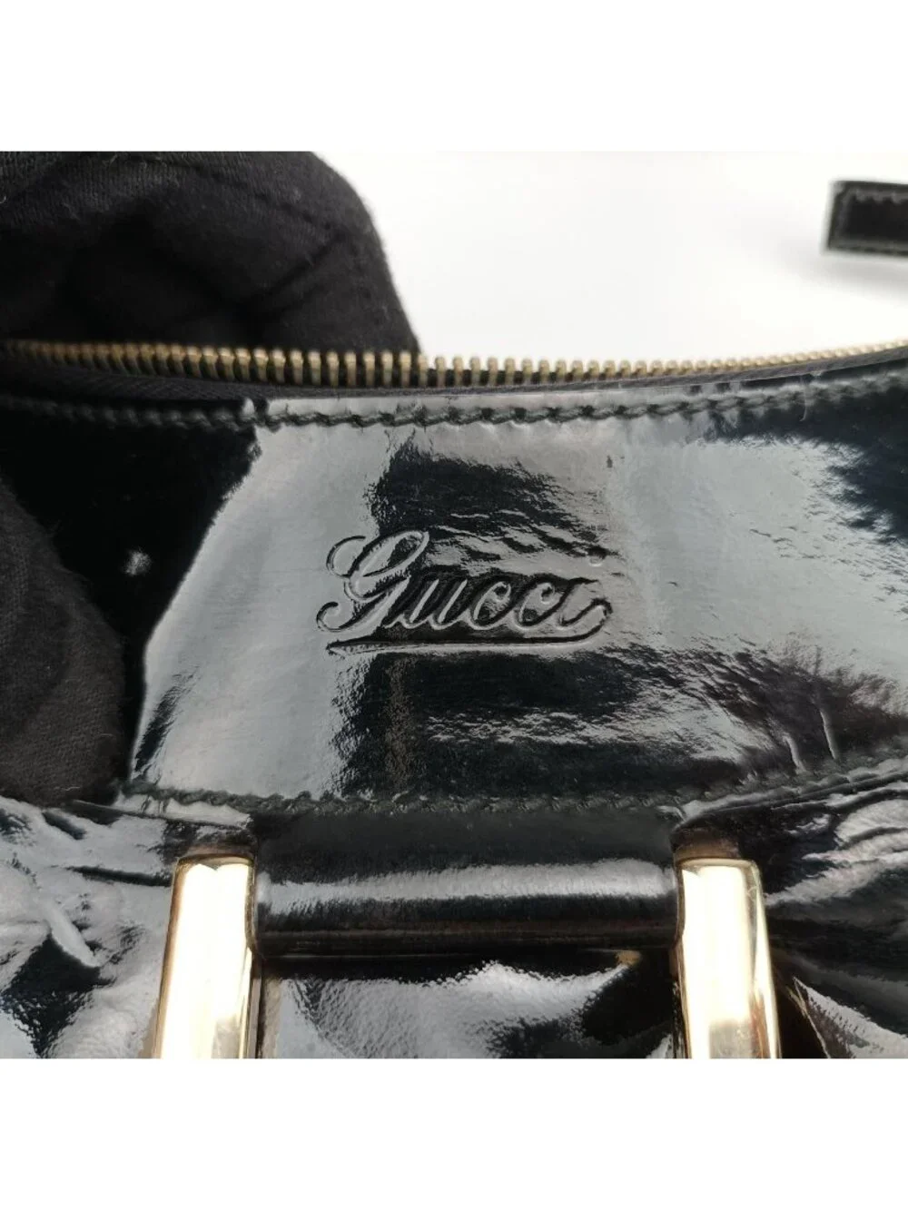 Gucci Abbey D Ring Hobo Black Patent
